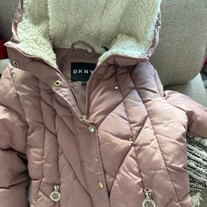 DKNY girls winter coat with hood like new